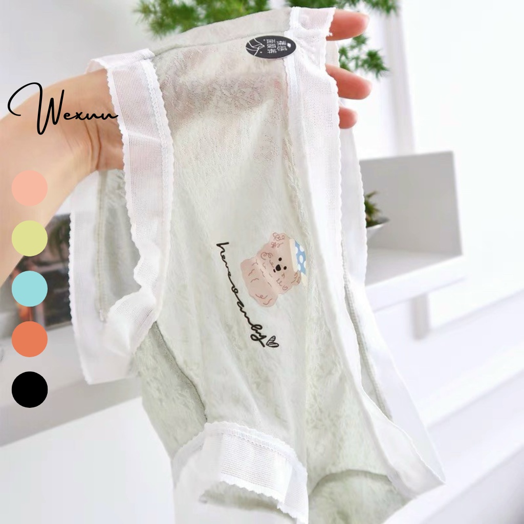 Quần lót ren nữ sexy Wexuu quần lót nữ ren gợi cảm thông thoáng, họa tiết gấu dễ thương - QC113