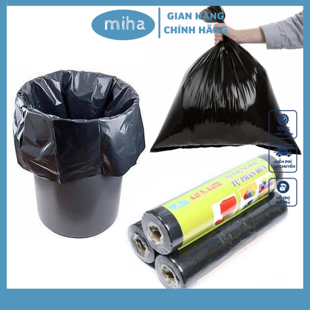 Túi đựng rác tự hủy sinh học màu đen an toàn