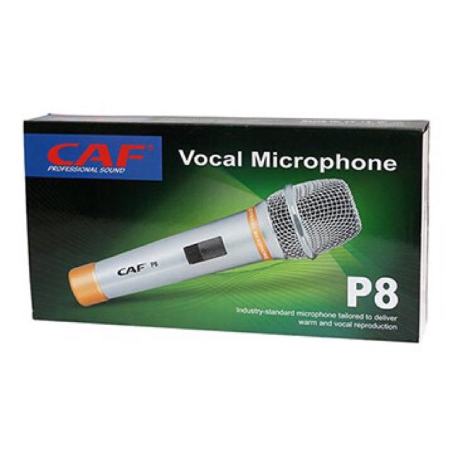 Mic karaoke CAF P8 chính hãng có dây dài 5m cổng cắm 6.5 - mic có dây P8 hát karaoke gia đỉnh thoải mái