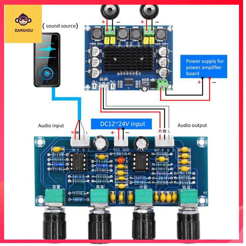 XH-A901 NE5532 Bảng tiền khuếch đại âm thanh Pre-amp với Bảng mạch tiền khuếch đại âm trầm treble