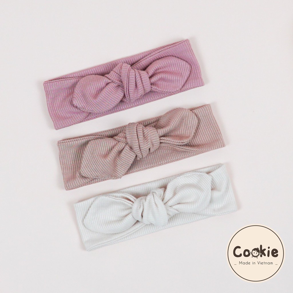 Turban bé gái Cookie màu xinh xắn, chất cotton tăm mềm mịn.