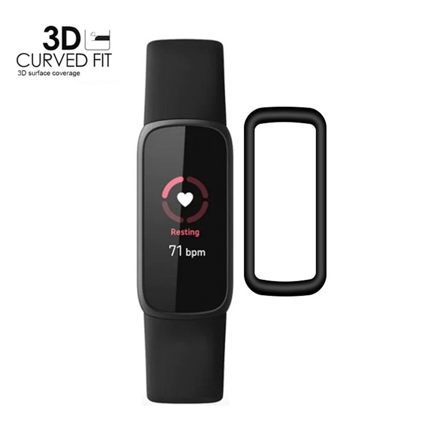 Kính Cường Lực Viền Cong 3d Bảo Vệ Màn Hình Đồng Hồ Thông Minh Fitbit Luxe