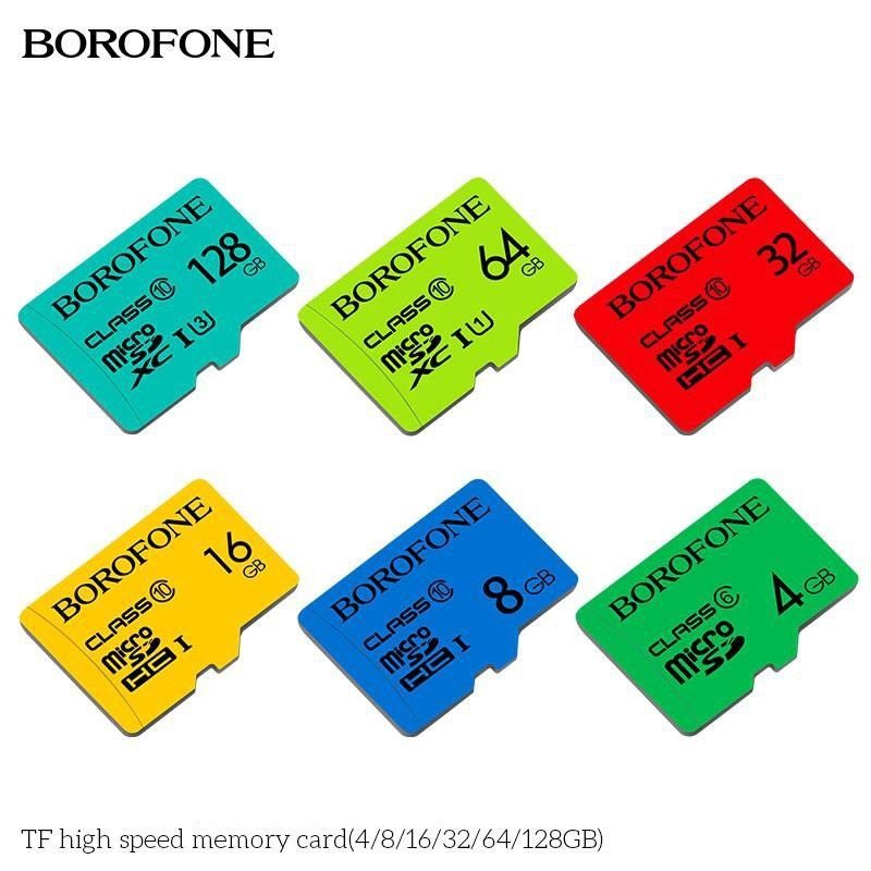 Thẻ Nhớ Borofone Micro SDXC Card Class 10 Chính Hãng - Dung lượng 4G/8G/16G/32G/64G/128G