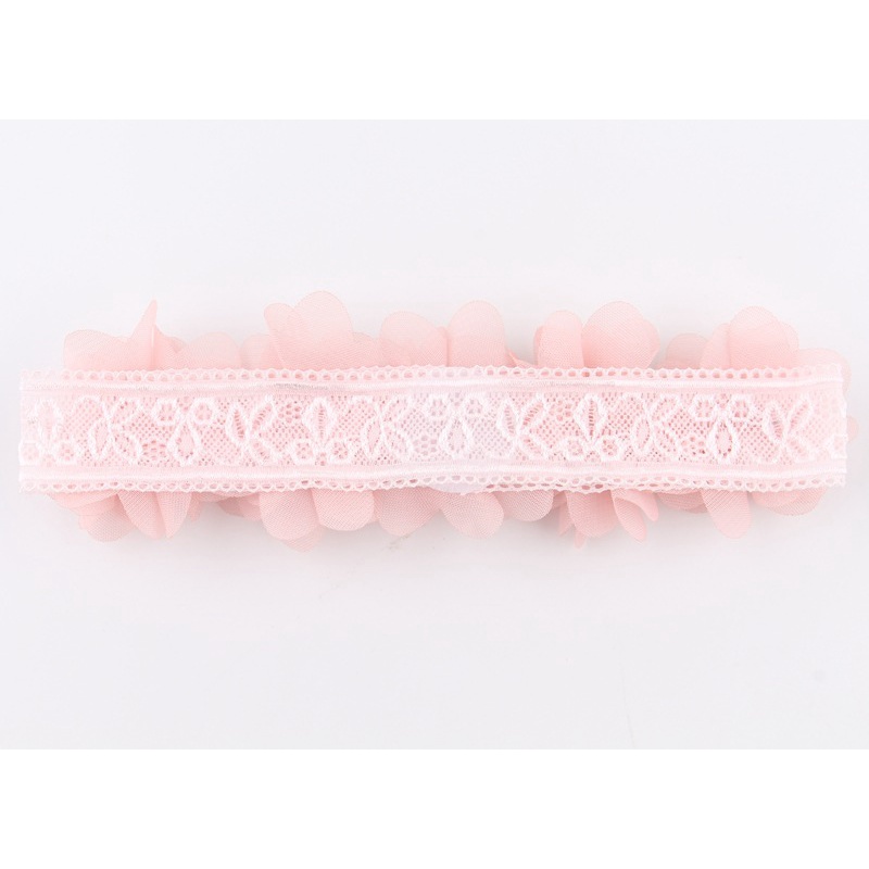 Băng Đô Cài Tóc Công Chúa Phối Ren Hoa Dễ Thương Cho Bé Gái