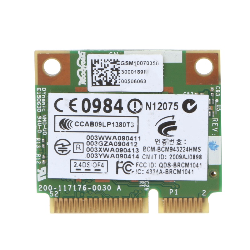 Rx Card Wifi Băng Tần Kép 802.11 A / G / N Nửa Nửa Rõ Ràng Mini Pci-E Cho Hp Bcm943224Hms Thẻ