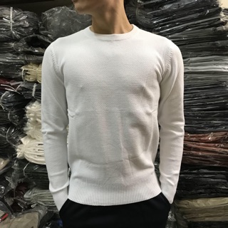 [Hot]Áo len nam cổ tròn hạt gạo