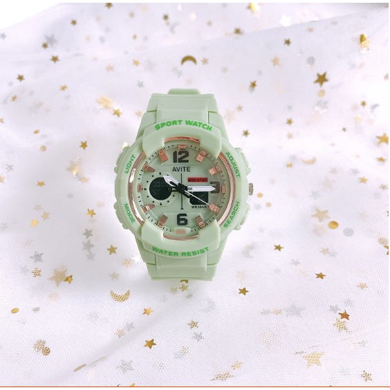 Đồng hồ nữ AVITE chạy kim và điện tử Size 43mm siêu đẹp (tặng vòng tay màu ngẫu nhiên)