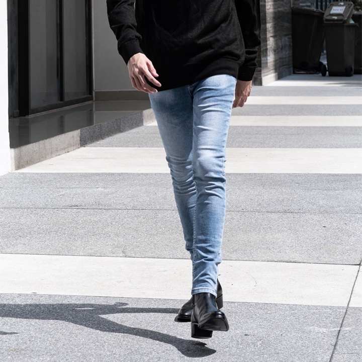 Quần jean nam xanh nhạt chất bò co giãn cao cấp ống đứng dáng ôm skinny đẹp chuẩn Hàn Quốc [5678] | BigBuy360 - bigbuy360.vn