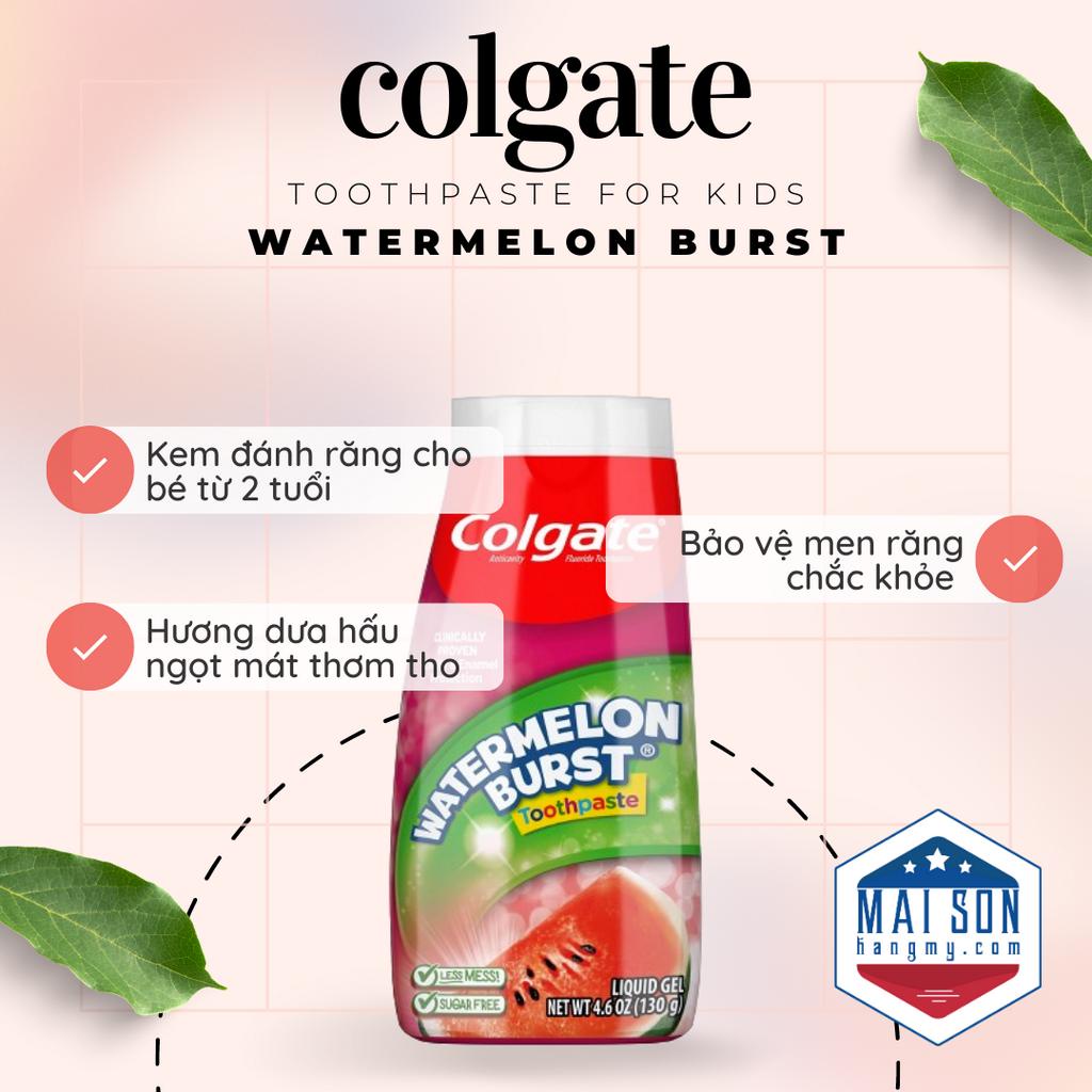 KEM ĐÁNH RĂNG HƯƠNG DƯA HẤU CHO BÉ COLGATE KID  - Hàng Nhập USA Chính Hãng
