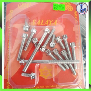 {Fee ship - Hàng có sẵn } Ốc lốc salaya Vario 150 (Full bộ 15 con) ,ốc lalaya ,inox 304, ốc kiểu salya