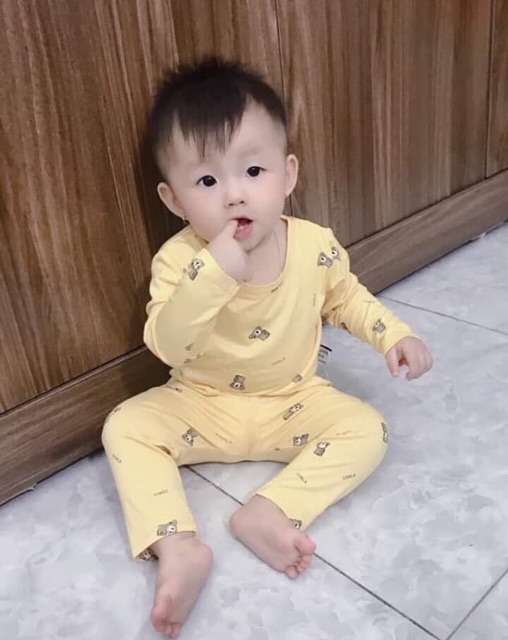 BỘ THUN LẠNH PEEKABOO CẠP CAO HOẠ TIẾT GẤU TRÚC