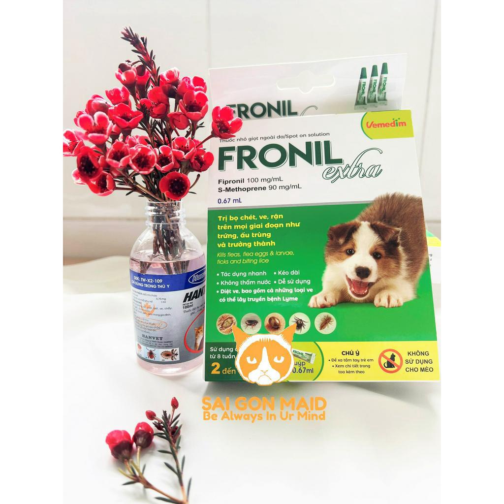 1 tuýp Fronil EXTRA-  - Nhỏ gáy ngừa ve rận, bọ chét cho chó từ 2-10kg