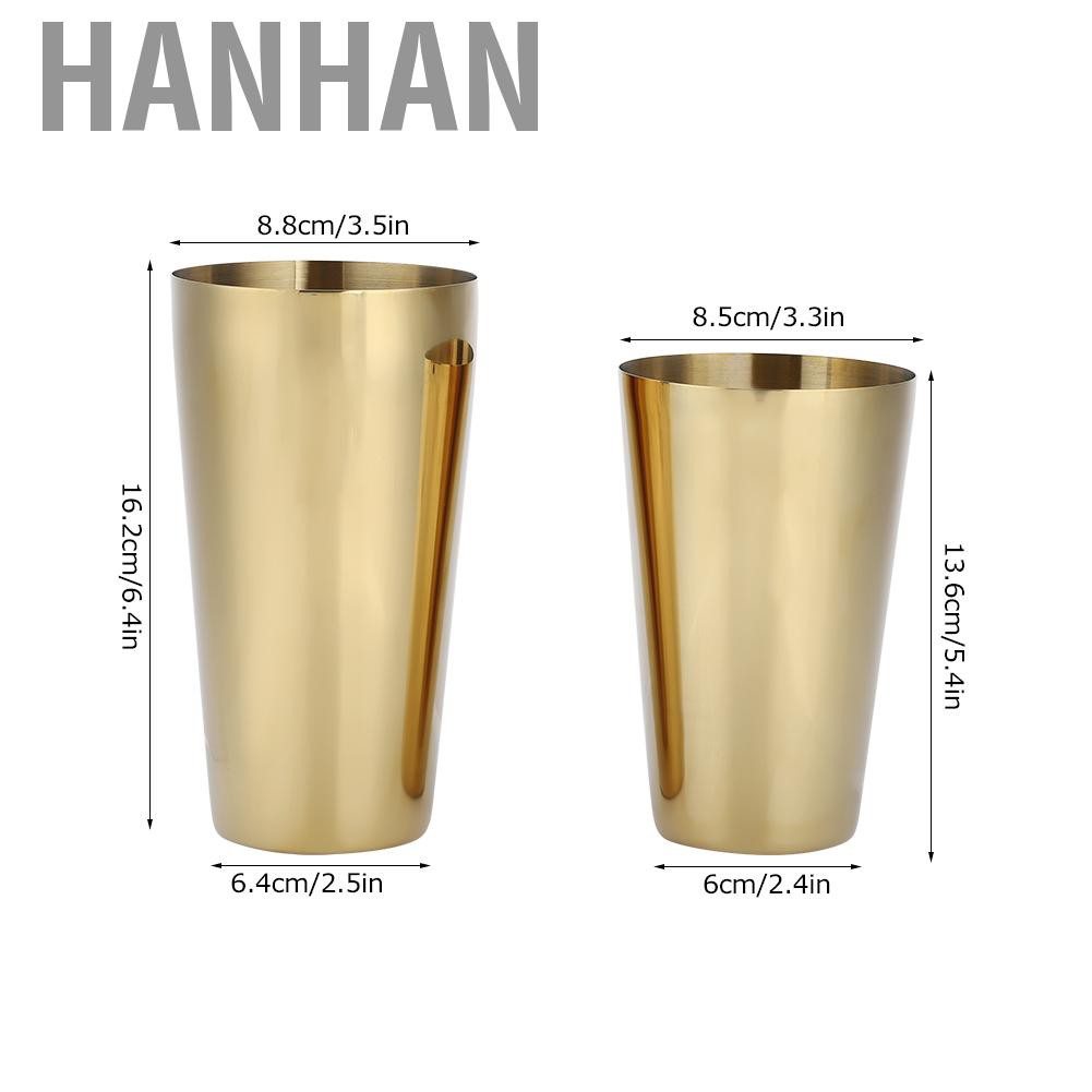 HANHAN 304 Stainless Steel Cocktail Shaker Bottle Set Bartender Bar Accessory Barware Tools