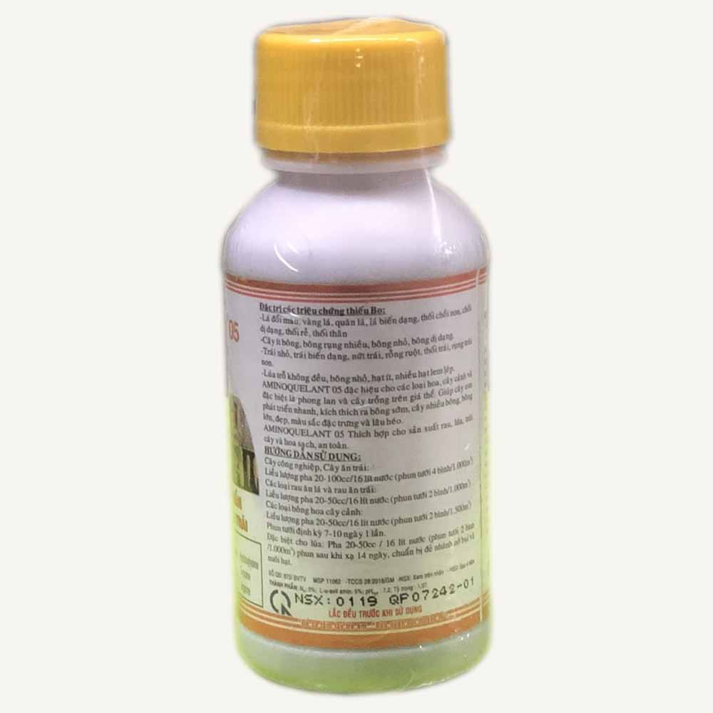 Phân Bón Lá AminoQuelant 05 (Chai 100ml) - Tăng Khả Năng Thụ Phấn, Hạn Chế Rụng Bông Rụng Trái Cho Cây Trồng.