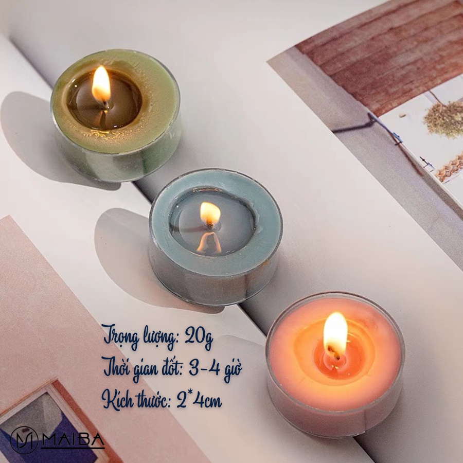 Nến Thơm Thiên Nhiên Tealight Mini Tinh Dầu 3 Tầng Hương Phối Hợp MAIBA