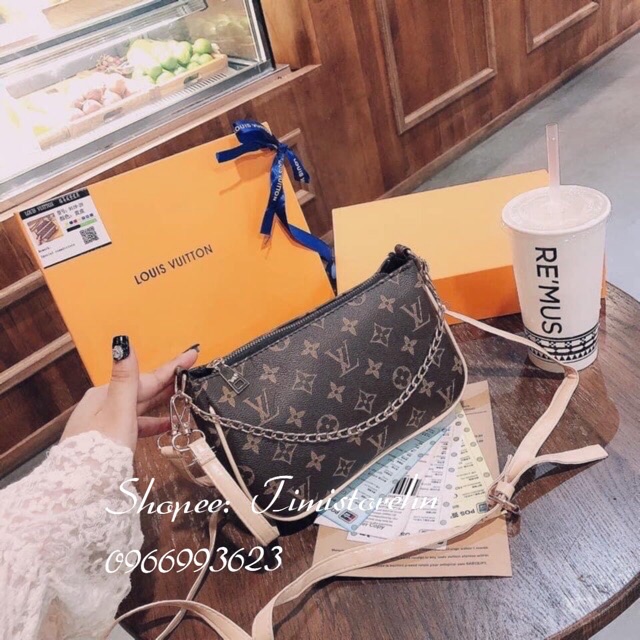 [Mã FAMAYWA2 giảm 10k đơn từ 50k] Túi kẹp nách hoạ tiết phối xích đeo vai đeo chéo (Video ảnh thật) | BigBuy360 - bigbuy360.vn