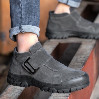 Giày bảo hộ không dây Safety Leader chống đinh, chống dập ngón và chống trơn trượt chính hãng da bò, thời trang