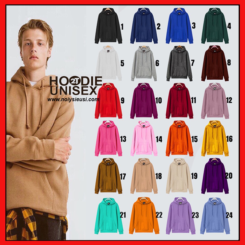 Áo hoodie unisex 2T Store bst 24 màu sắc - Áo khoác nỉ bông nón 2 lớp dày dặn chất lượng đẹp | WebRaoVat - webraovat.net.vn