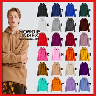 Áo hoodie unisex 2T Store bst 24 màu sắc - Áo khoác nỉ bông nón 2 lớp dày dặn chất lượng đẹp