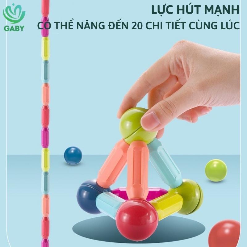 Đồ chơi nam châm xếp hình thông minh GABY Bộ xếp hình nam châm cho bé phát triển tính sáng tạo, chất liệu ABS an toàn