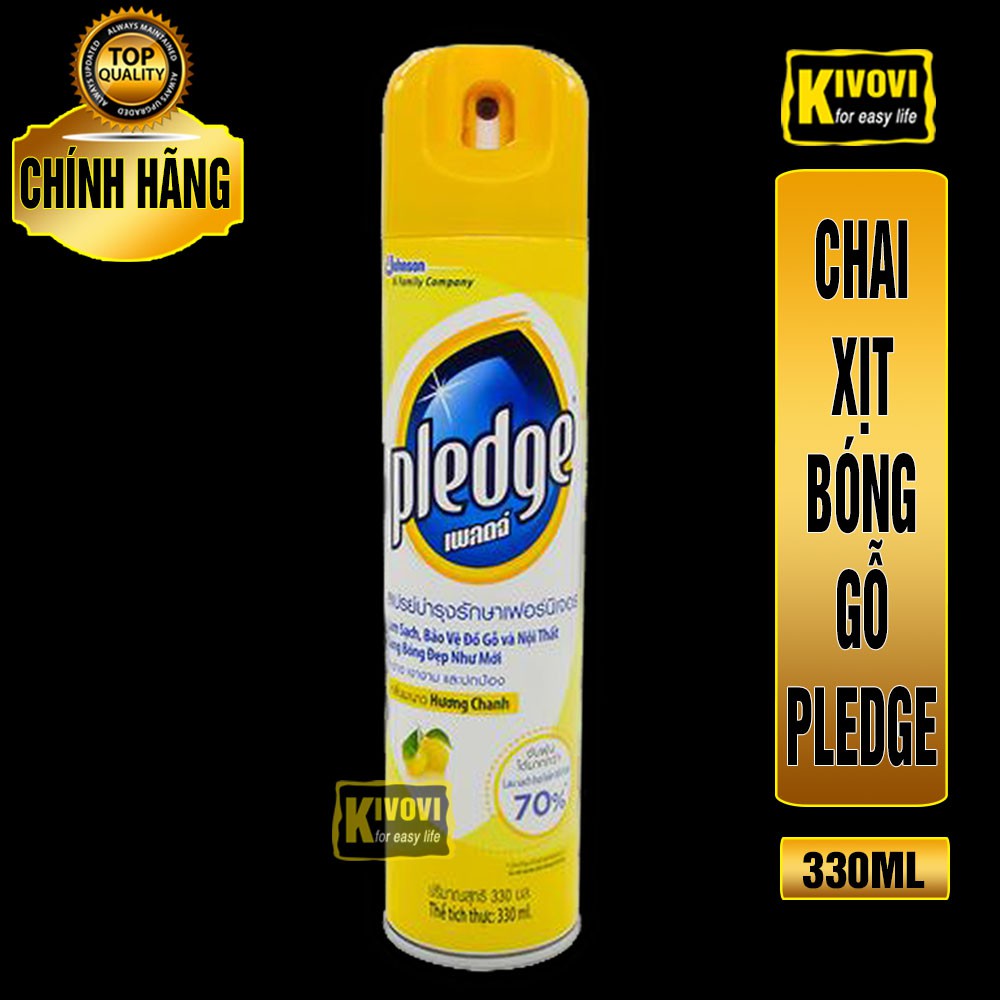 Bình Xịt Làm Bóng Đồ Gỗ PLEDGE 330ML CHÍNH HIỆU - Chai Sơn Xịt Đánh Bóng Gỗ CAO CẤP - Kivovi