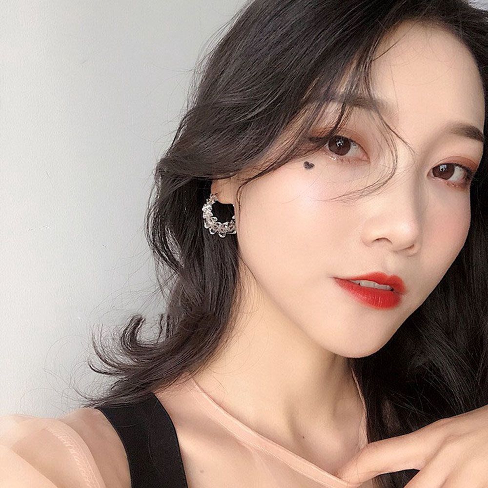 MKEB Hoa tai dáng tròn chất liệu acrylic phong cách hợp thời trang