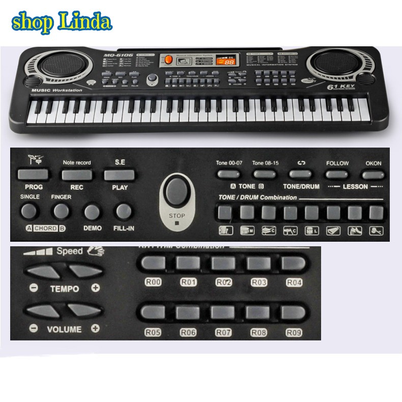 [Mã LIFE020650K giảm 10% đơn 200K] [BH 1 đổi 1] Đàn Piano Đàn điện tử cho bé tập 61 phím cho bé mơi chơi tặng kèm mic