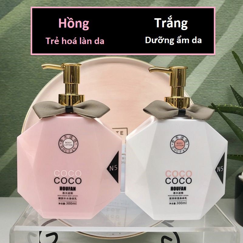 Sữa Dưỡng Thể Trắng Da Hương Nước Hoa Coco Houfan 300ml - Dưỡng Ẩm Body Thơm Lâu