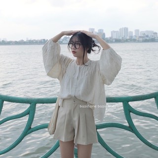 Áo sơ mi tay bồng chất đẹp Bazic one