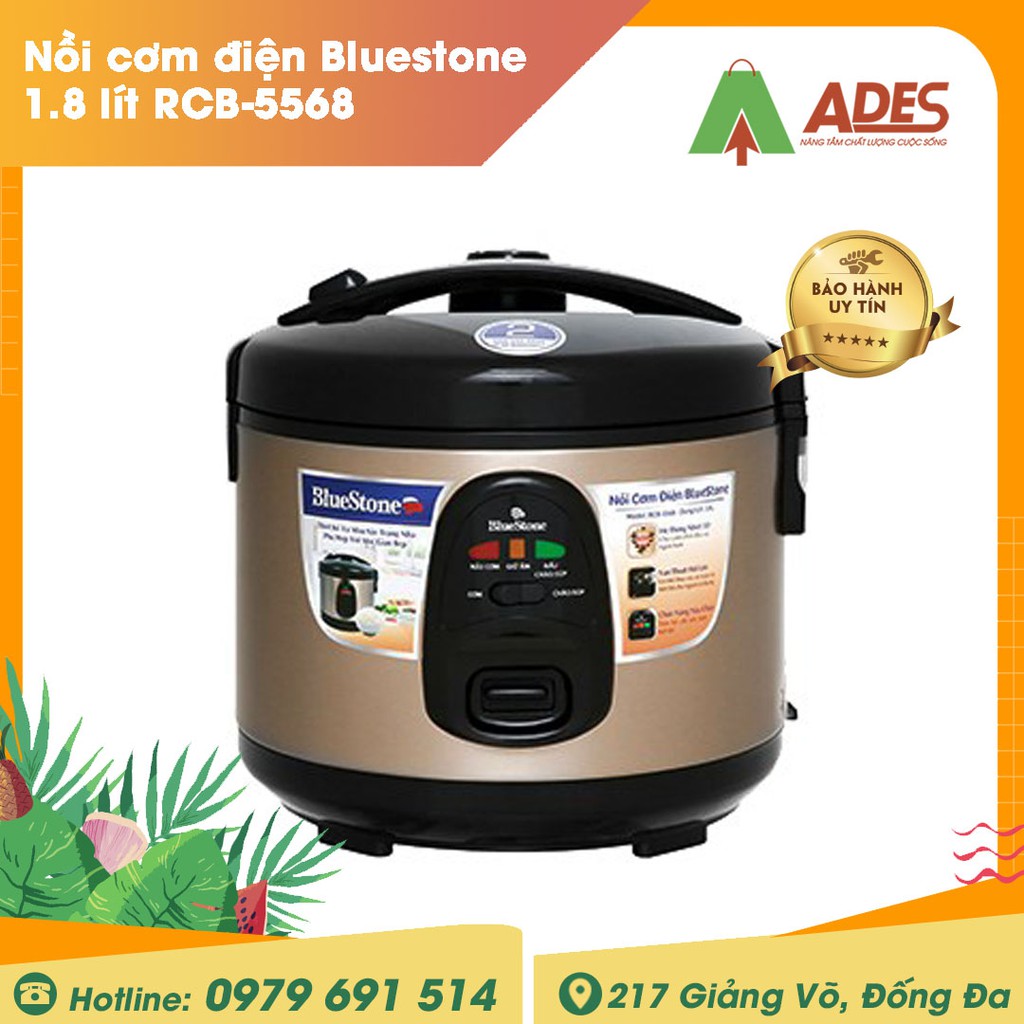 [Mã 154ELSALE2 giảm 7% đơn 300K] Nồi cơm điện Bluestone 1.8 lít RCB-5568