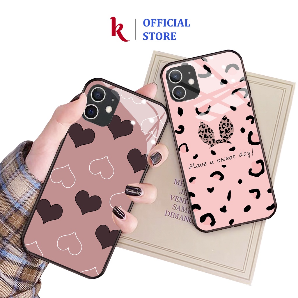 Ốp lưng iphone kính cặp đôi trái tim thỏ sữa case 14plus 14 pro max 13 12 promax 11 mini 6 6s 7 8 plus x xr xs Se