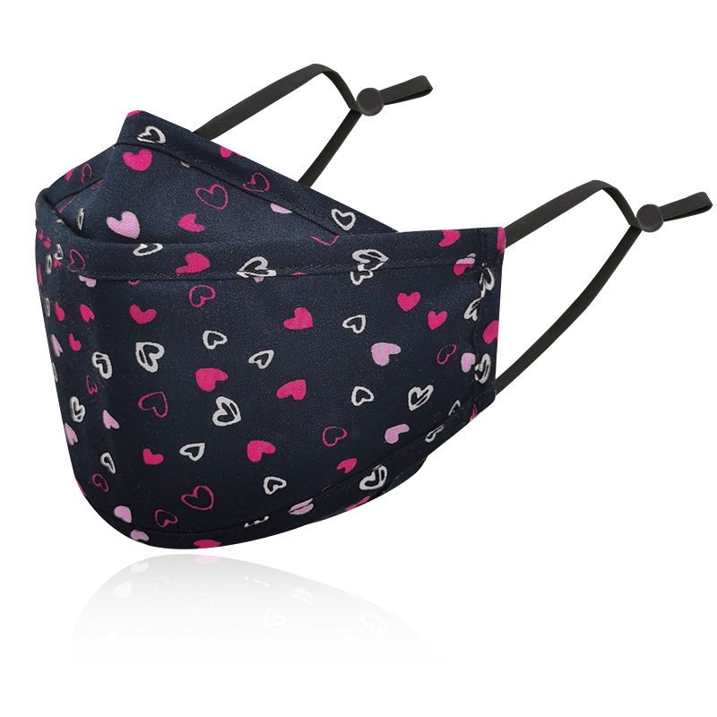 [Hàng mới về] Khẩu trang KF94 bằng vải cotton họa tiết độc đáo 4D có thể điều chỉnh hợp thời trang