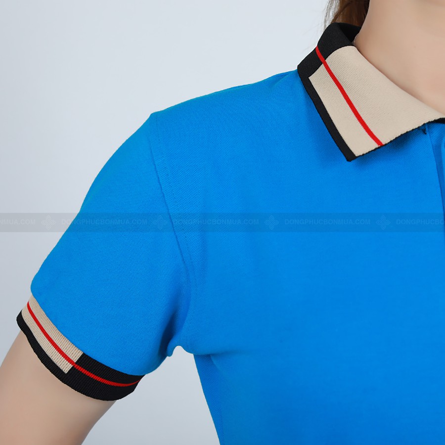 Áo Thun PoLo Đồng Phục Xanh Ya Phối Cổ Be Đen Đỏ Thời Trang Bao Đẹp MIỄN PHÍ IN LOGO- Đồng Phục Bốn Mùa