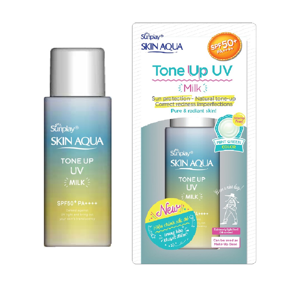 Kem chống nắng Skin Aqua nâng tone Tone Up UV Essence - Milk - Spray