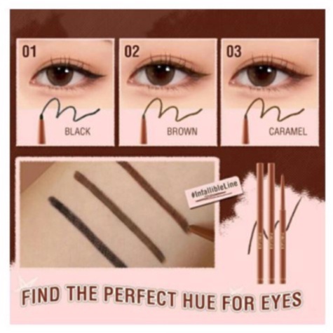 ✱✼Pinkflash InfallibleLine Hyperfine Smooth Eyeliner Gel Pencil Bút chì màu cao-PF-E13