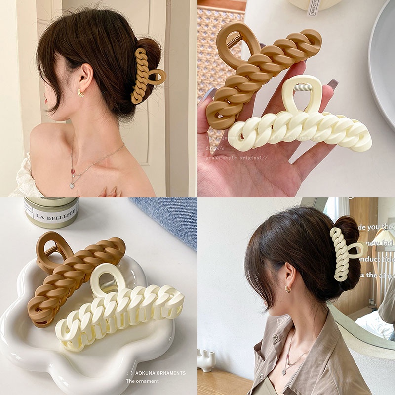 Kẹp Tóc Hình Cá Mập Màu Nhám Đơn Giản Phong Cách Hàn Quốc
