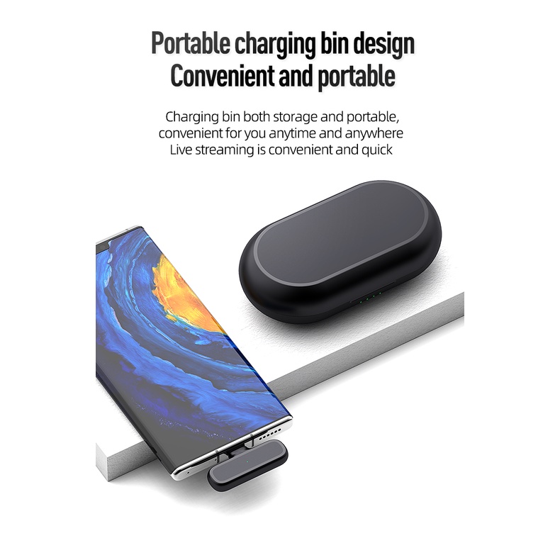 Micro Không Dây Có Hộp Sạc Và Thu Âm Cho Điện Thoại iPhone Và Android