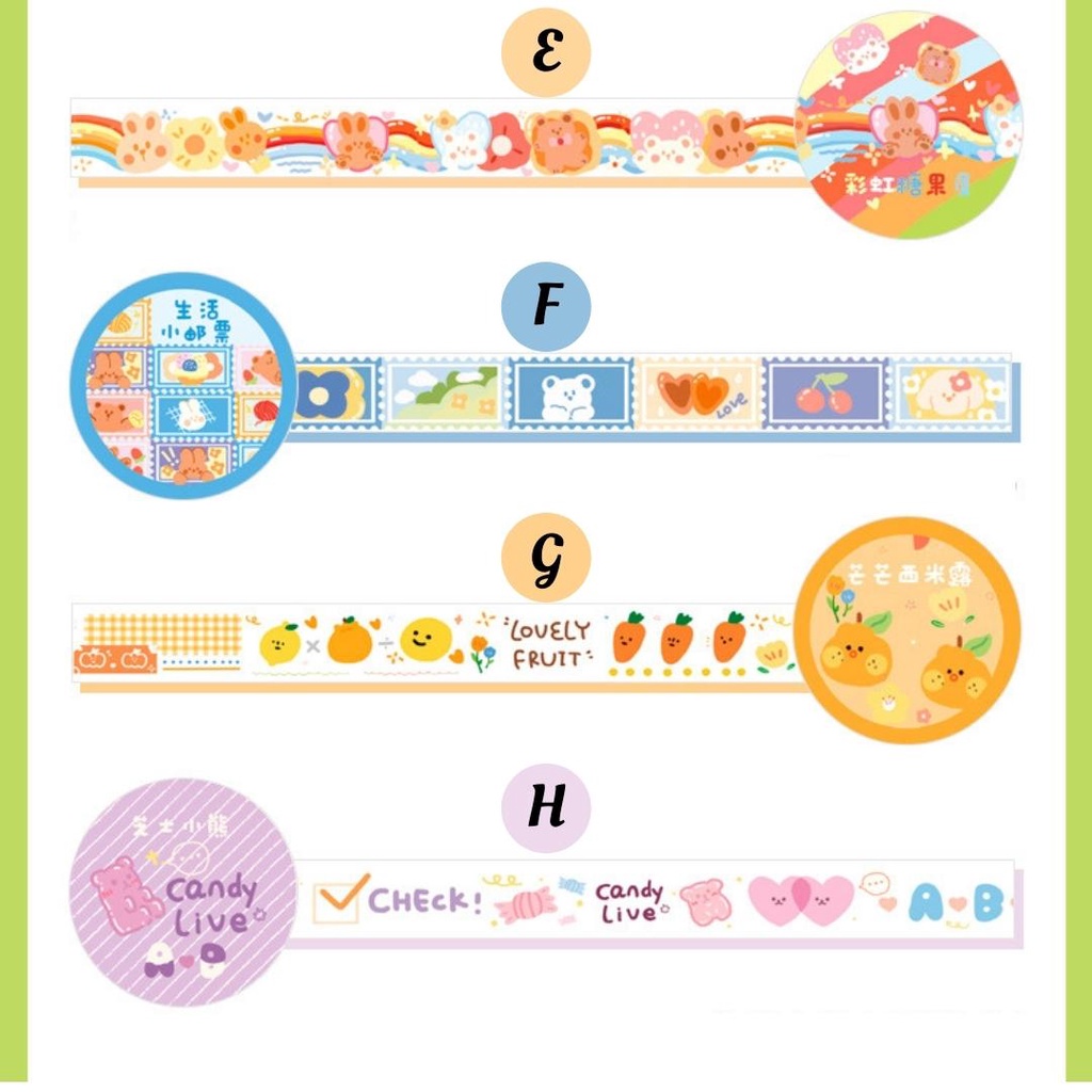 Washi tape hoạ tiết hoạt hình cute đáng yêu