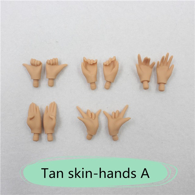 Blyth Hand Set nhóm bàn tay búp bê for the Joint body white ,natural,tan,black skin