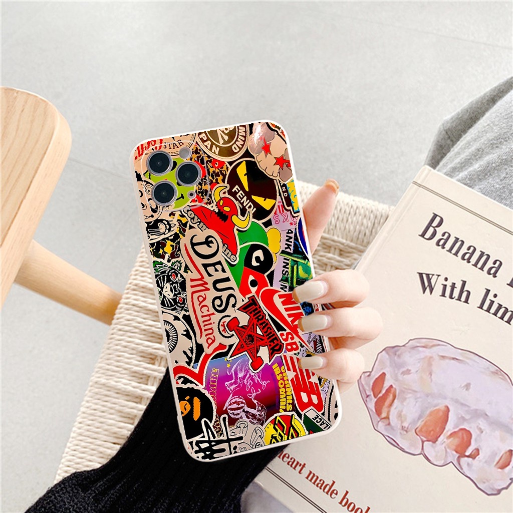 Ốp iphone sticker nhiều hình thù đẹp sắc màu cho 13 12 11 Pro Max 7/7Plus/8/8Plus/X/Xs/Xs Max/11/11pro