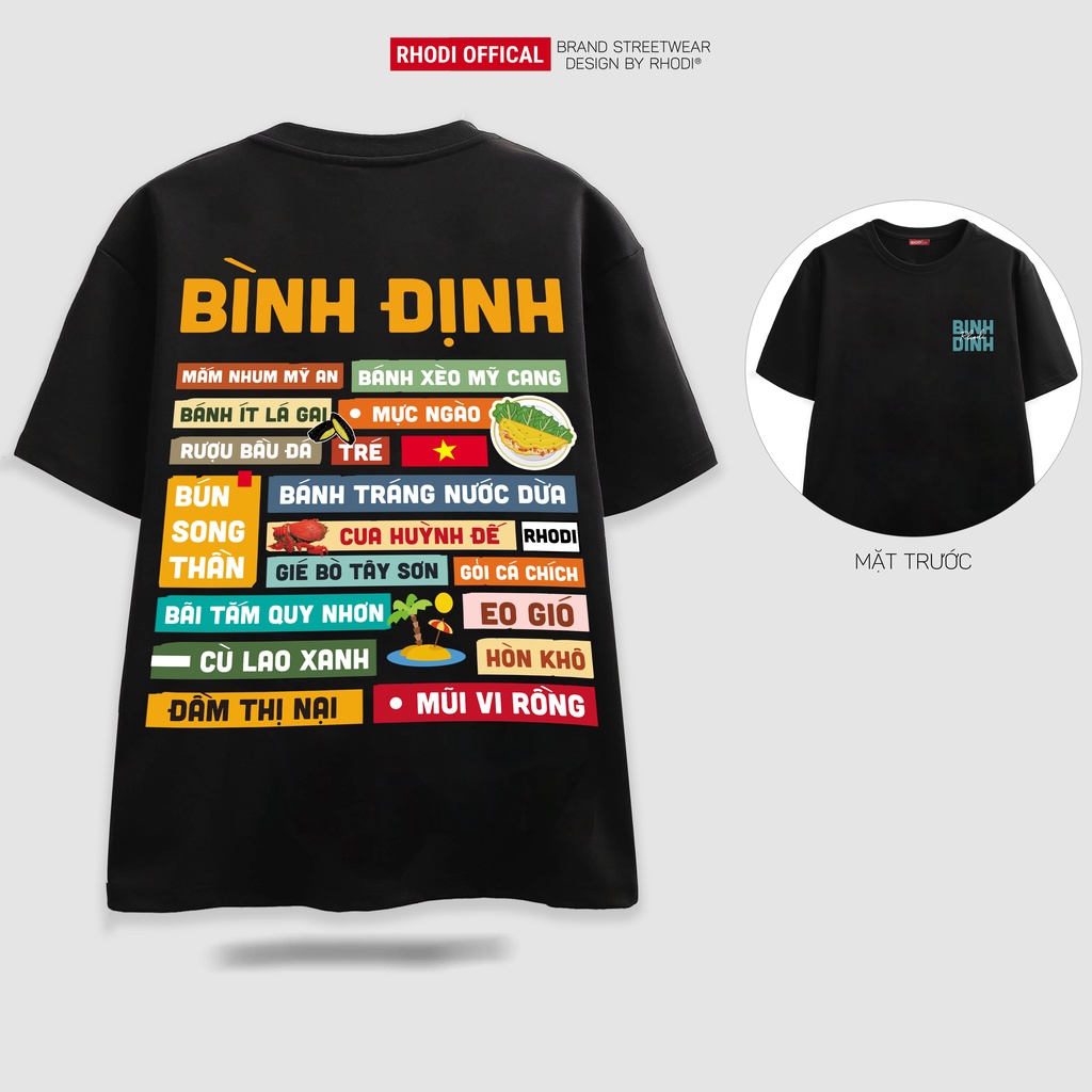 Áo thun local brand RHODI phông cổ tròn tay lỡ unisex nam nữ thế hệ genz Bình Định