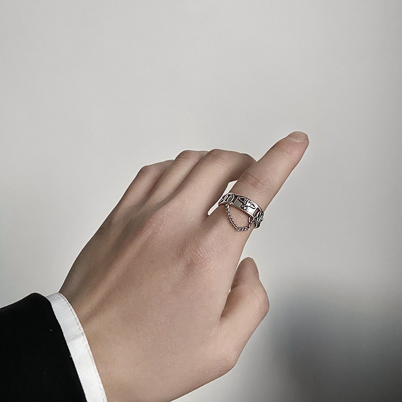 Nhẫn đeo ngón trỏ có thể điều chỉnh kích thước thời trang phong cách hiphop cá tính