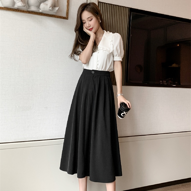 Chân váy SUXI dáng chữ A phong cách cổ điển