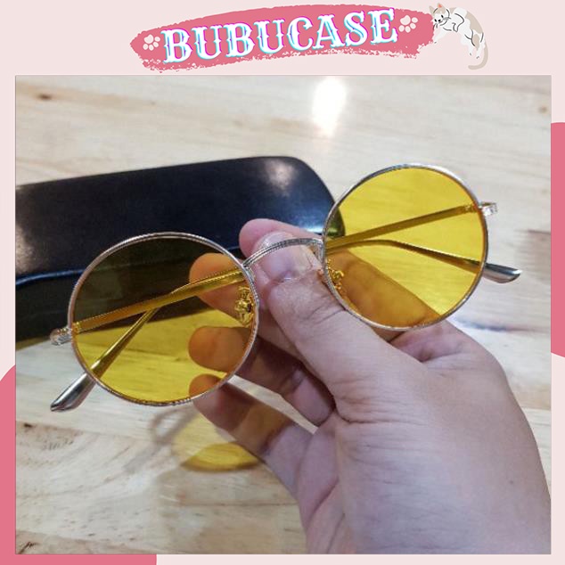 Kính tròn - kính thầy bói vàng gọng kim loại cao