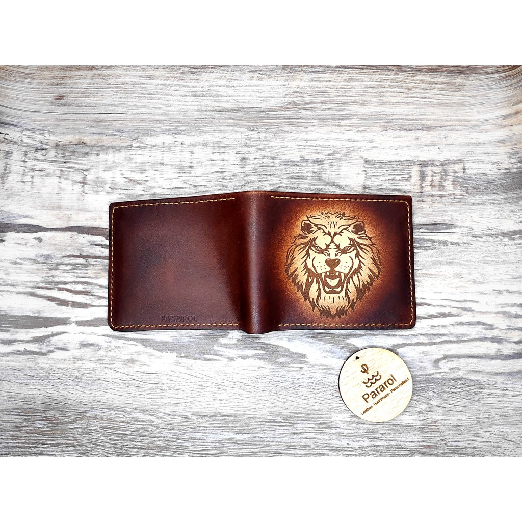 PARAROL - The Lion King, Ví da nam cao cấp, ví handmade vintage, ví thủ công từ da, ví da làm quà tặng, quà kỷ niệm