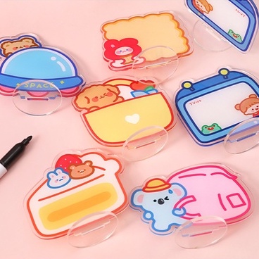 &lt;Video Review&gt; Bảng Ghi Chú Acrylic Tấm Trong Suốt Mini Hoạt Hình Để Bàn Tiện Lợi Học Tập Họp Văn Phòng D051