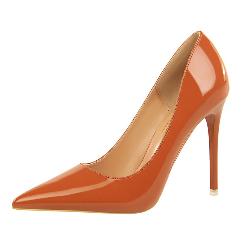 Giày cao gót BIGTREE 9511-6 loại 10.5cm mũi nhọn da bóng cỡ lớn thời trang