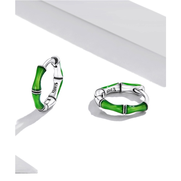 Bông tai BAMOER SCE1350 bằng bạc 925 hình dáng đốt tre thời trang cho nữ