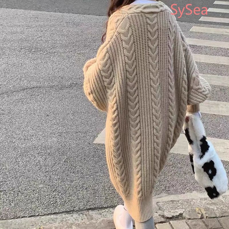 Áo khoác Cardigan dệt kim tay dài plus size thời trang mùa đông cho phái nữ