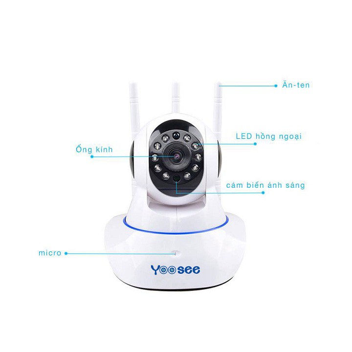 Camera Giám Sát Yoosee IP Xoay 360 3 Ăn Ten Full HD